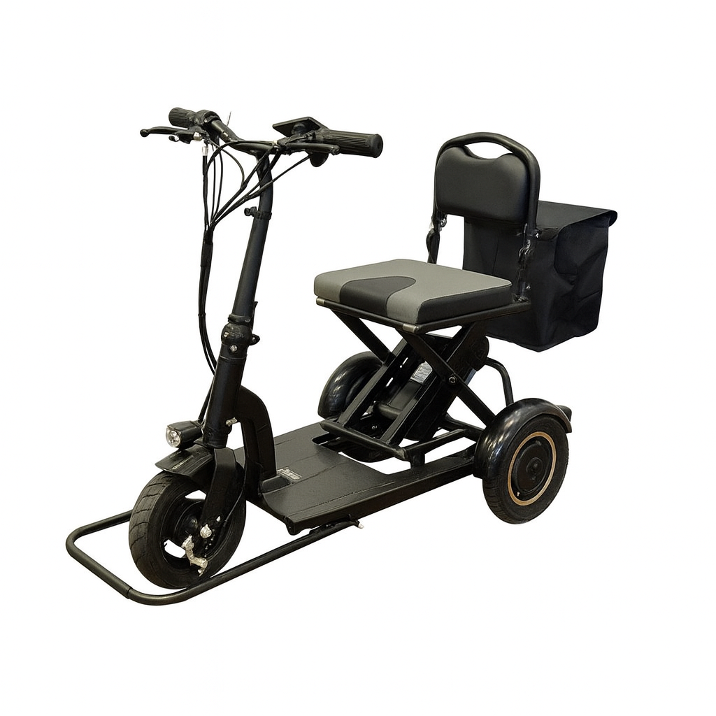 RollVita - Faltbares Elektromobil für Senioren grau mit 10,5 Ah, Roller, Transport, Fahrzeug, E-Scooter, Rad
