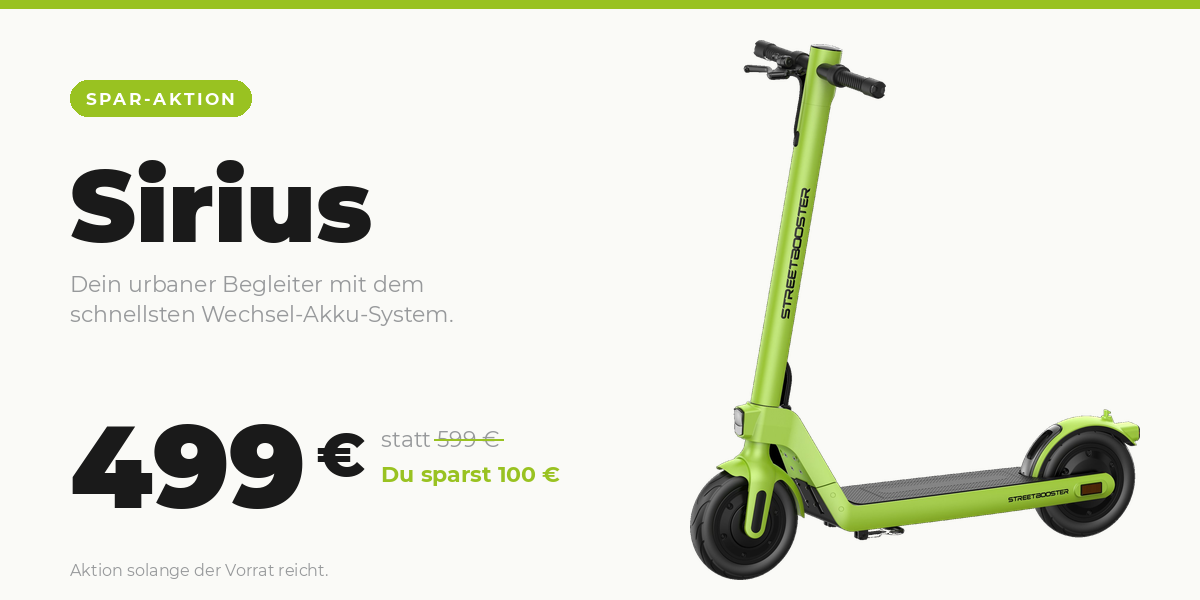 electric scooter, grüner Roller, Streetbooster, Tretroller, faltbarer Roller