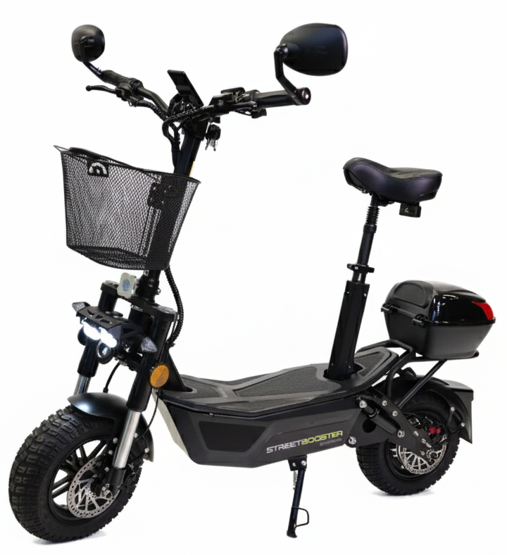 STREETBOOSTER Allrad - E‑Scooter mit Sitz und Straßenzulassung STREETBOOSTER Allrad - E‑Scooter mit Sitz und Straßenzulassung, Roller, Fahrzeug, Maschine, Rad, Motorrad